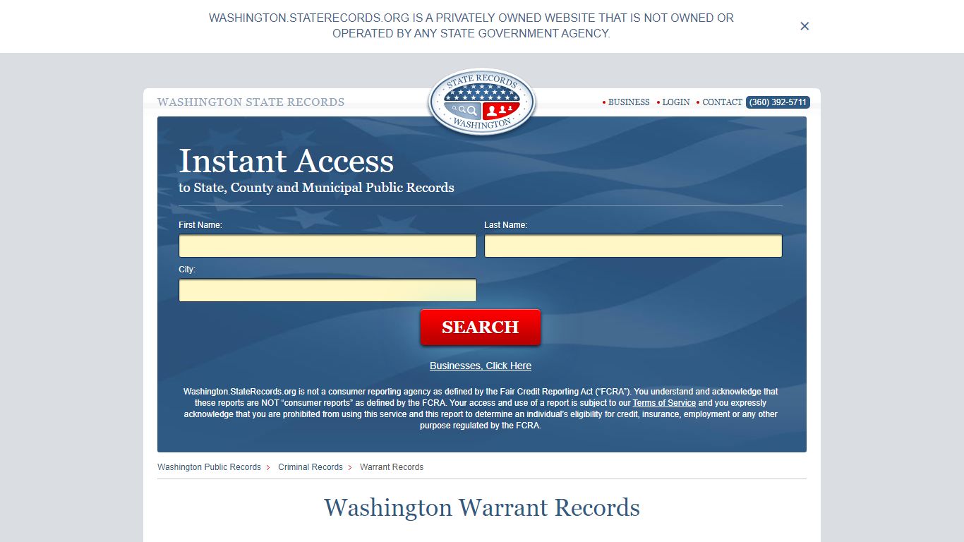 Washington Warrant Search | StateRecords.org